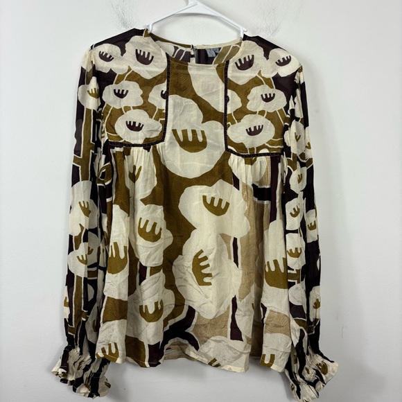 Anthropologie Bl-nk London Miranda Peasant Top Womens S Balloon Sleeve Retro - Picture 3 of 8